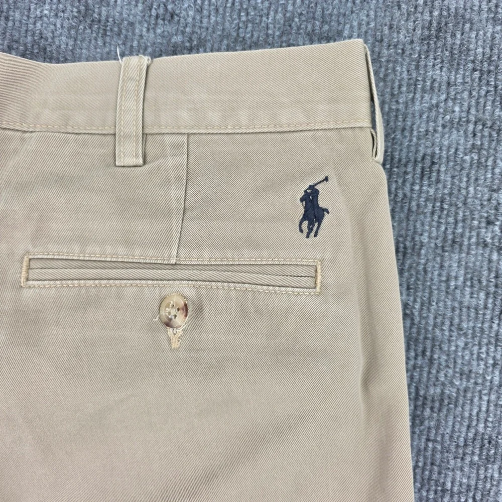 Polo Ralph Lauren Preston Pant Mens 34x34 Tan Khaki Cotton Chino Slacks Straight